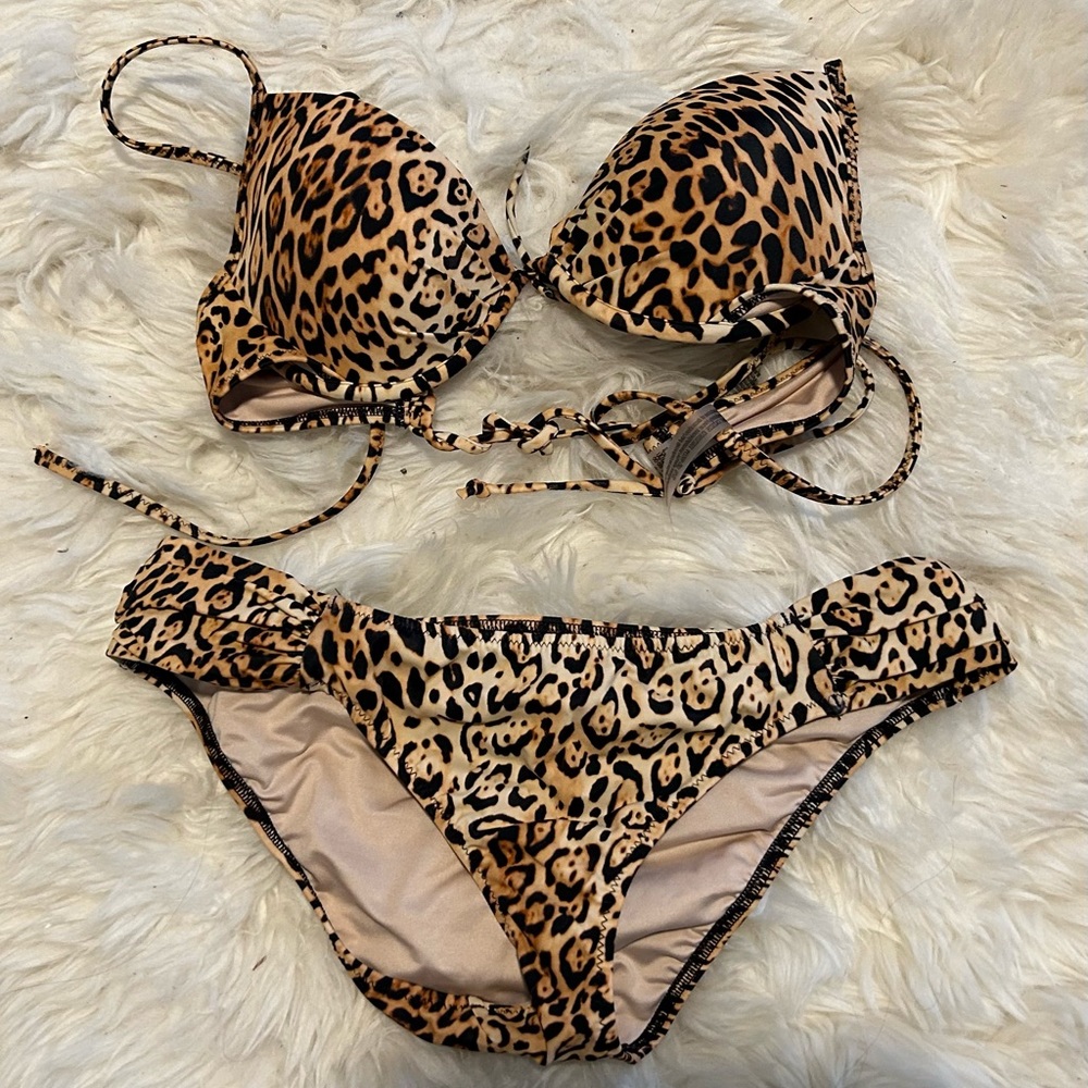Victoria’s Secret Bikini- Leopard. 34B top and Medium bottom. NWOT.